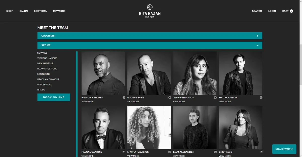 Rita Hazan: Custom Brand-First E-Commerce Platform